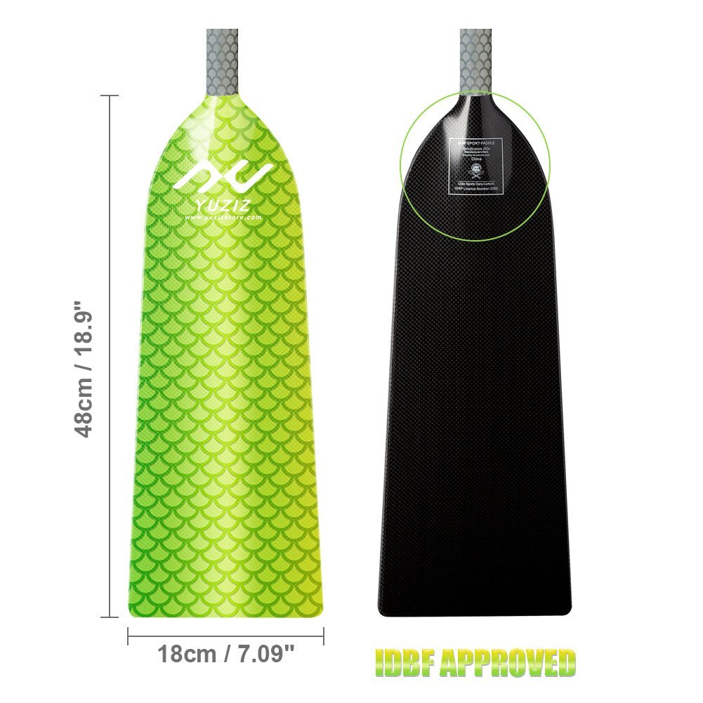 YUZIZ Adjustable Dragon Boat Paddle Full Carbon Dragon Scale Pattern IDBF Approved for Dragon Boat Race - YUZIZ