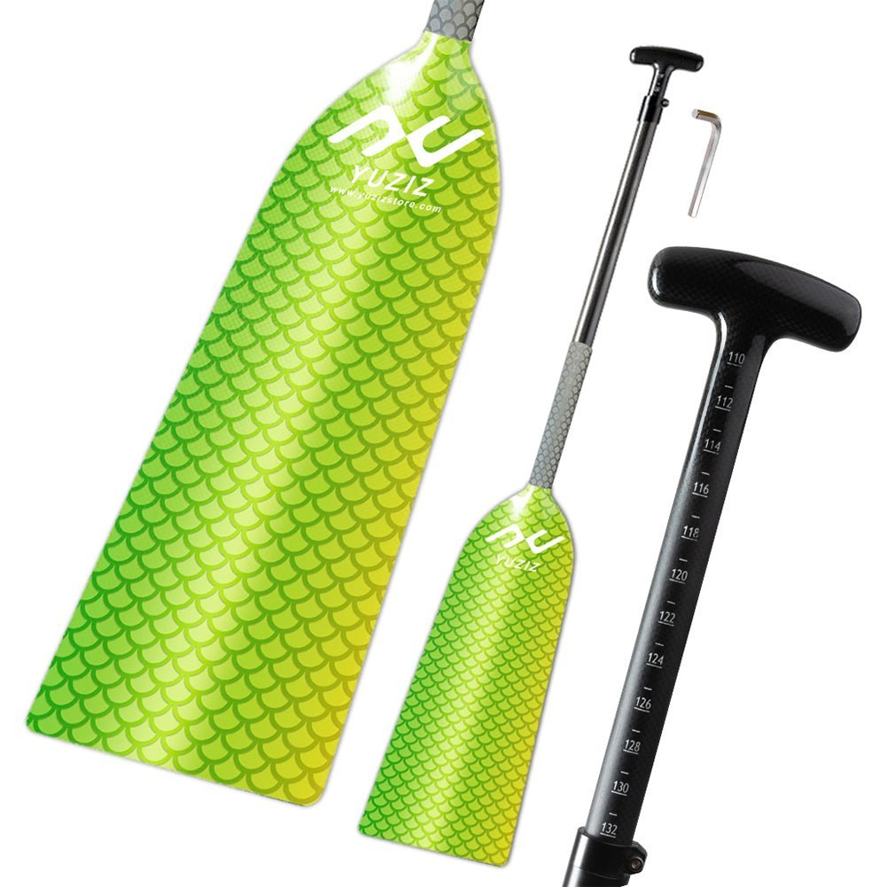 YUZIZ Adjustable Dragon Boat Paddle Full Carbon Dragon Scale Pattern IDBF Approved for Dragon Boat Race - YUZIZ