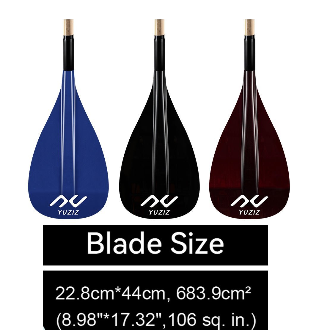 YUZIZ Hybrid Outrigger Canoe Paddle Glass Fiber Blade Bent Wooden Shaft for Waka Ama, va’a - YUZIZ