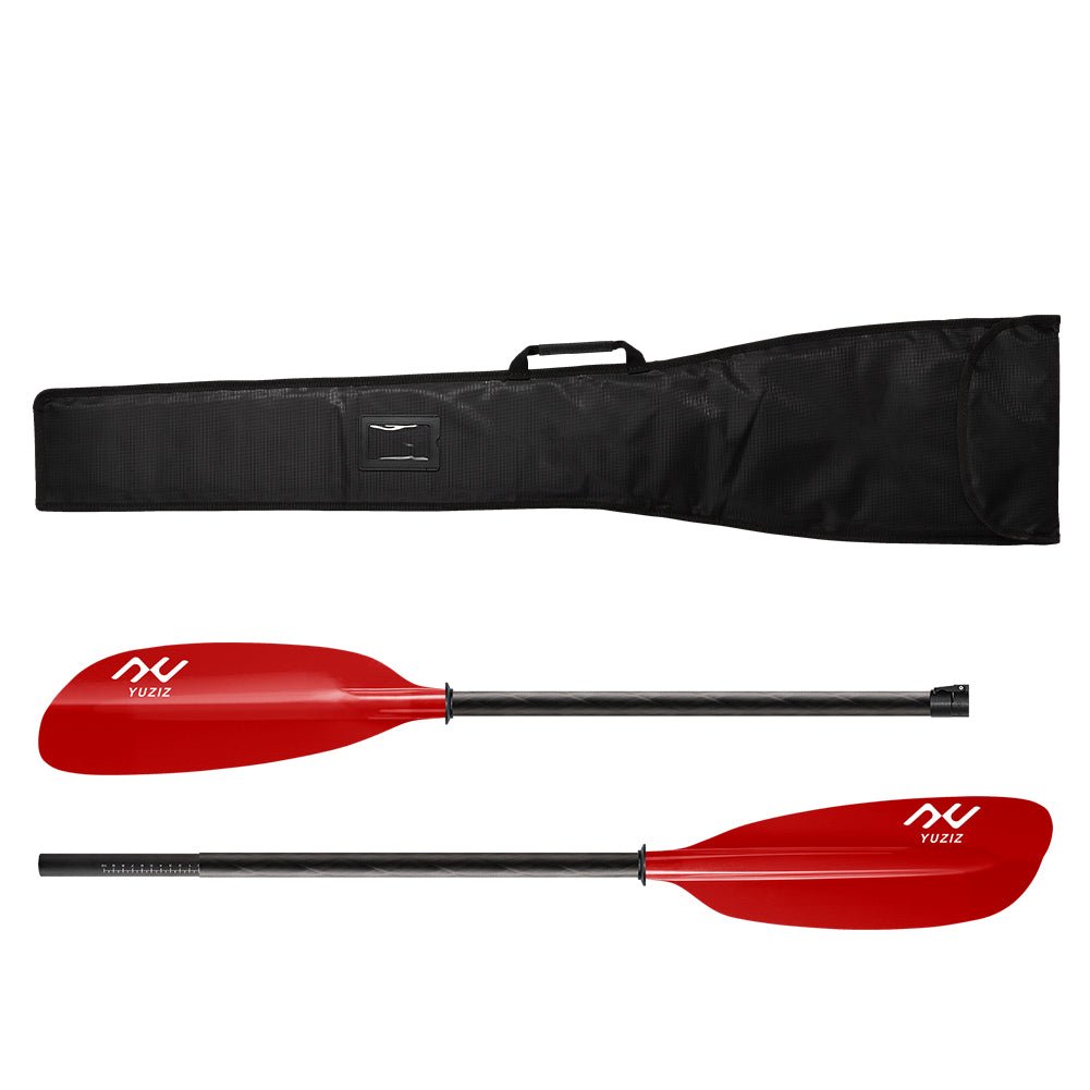 YUZIZ Recreational Touring Kayak Paddle, Fibreglass Blade with Oval Carbon Shaft. With free durable kayak bag. - YUZIZ