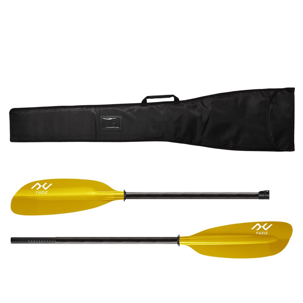 YUZIZ Recreational Touring Kayak Paddle, Fibreglass Blade with Oval Carbon Shaft. With free durable kayak bag. - YUZIZ