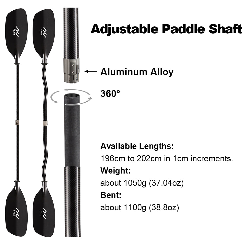 YUZIZ Full Carbon Fiber Whitewater Kayak Paddles – Straight or Bent Shaft, Engineered for Performance - YUZIZ