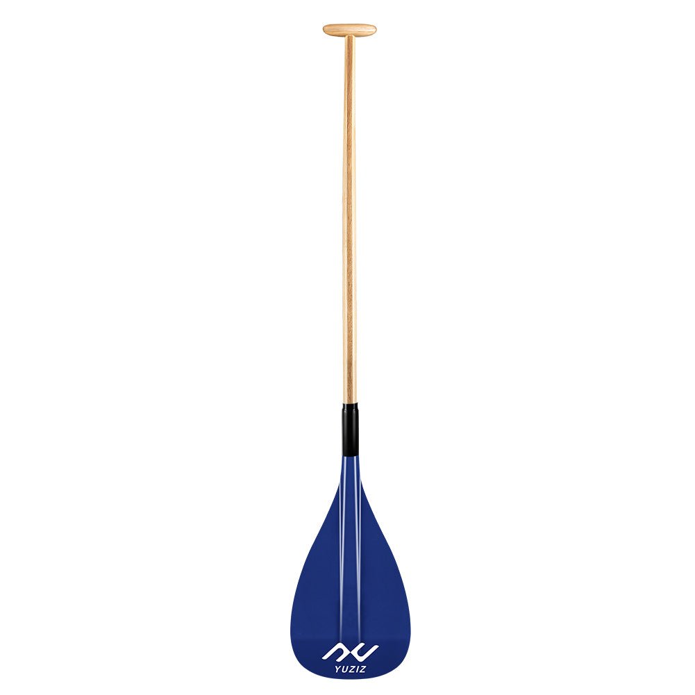 YUZIZ Hybrid Outrigger Canoe Paddle Glass Fiber Blade Bent Wooden Shaft for Waka Ama, va’a - YUZIZ