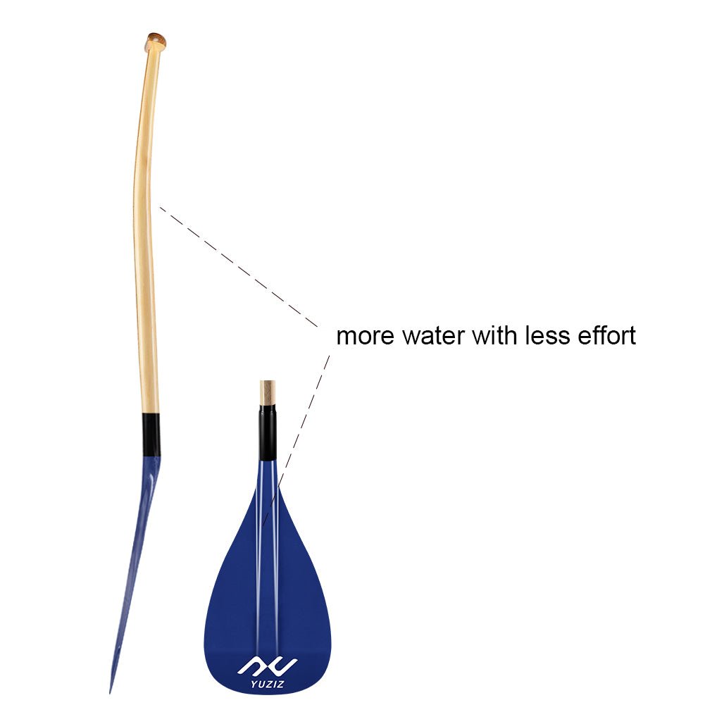 YUZIZ Hybrid Outrigger Canoe Paddle Glass Fiber Blade Bent Wooden Shaft for Waka Ama, va’a - YUZIZ