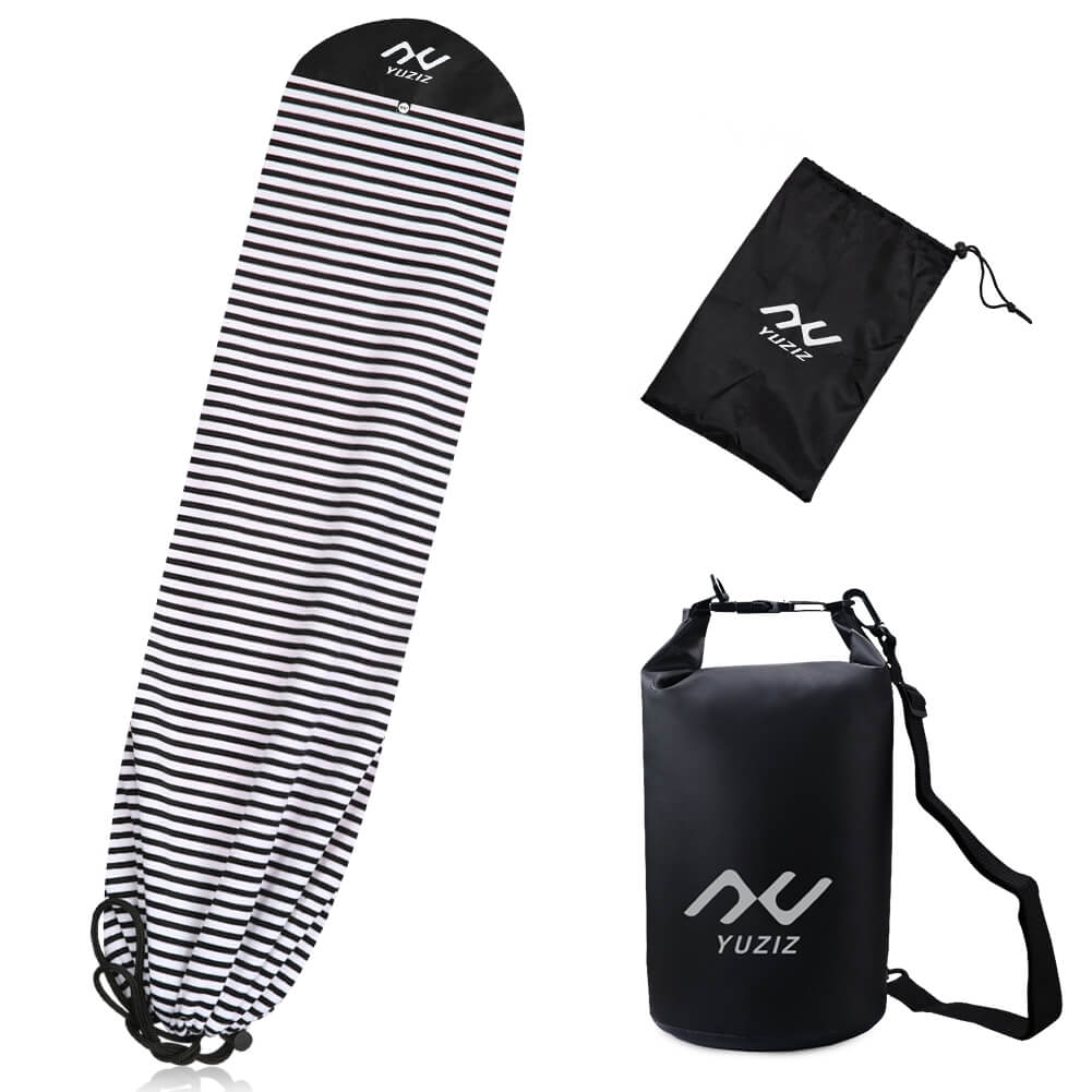 YUZIZ Surfboard Sock Surf Cover with Drawstring Bag and Free 3L Dry Bag for Surfing Board - YUZIZ