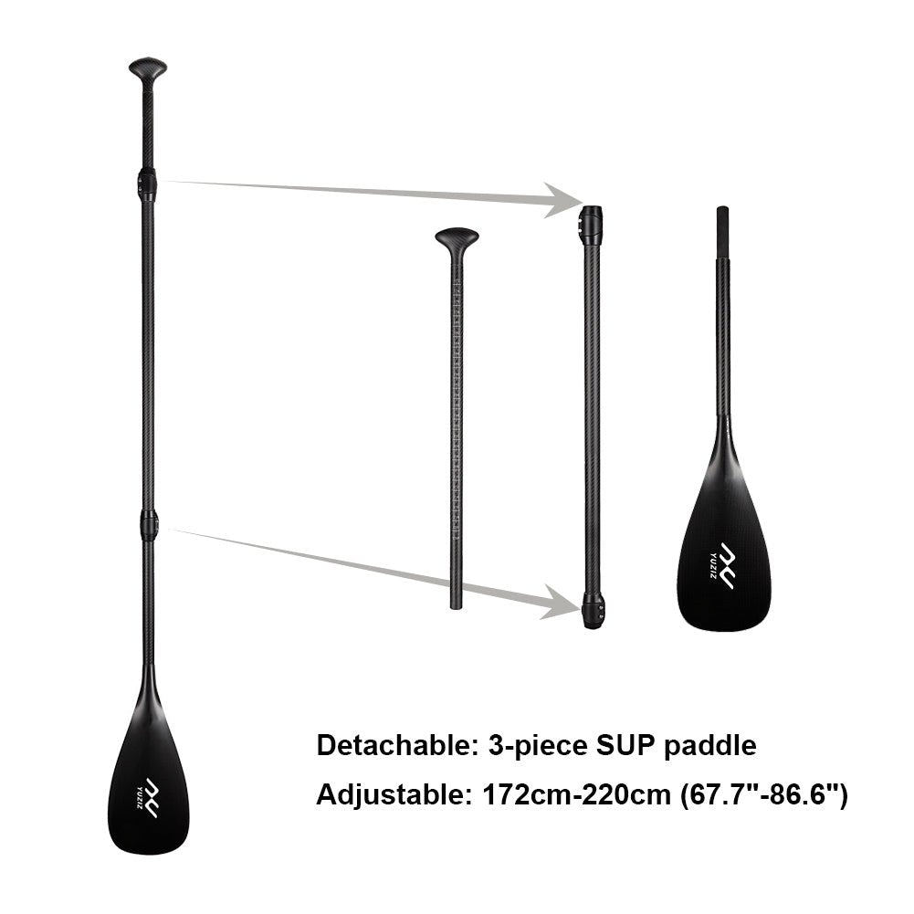 YUZIZ 3 - Pieces SUP Paddle Full Carbon for Race or All Water Stand Up Paddling - YUZIZ